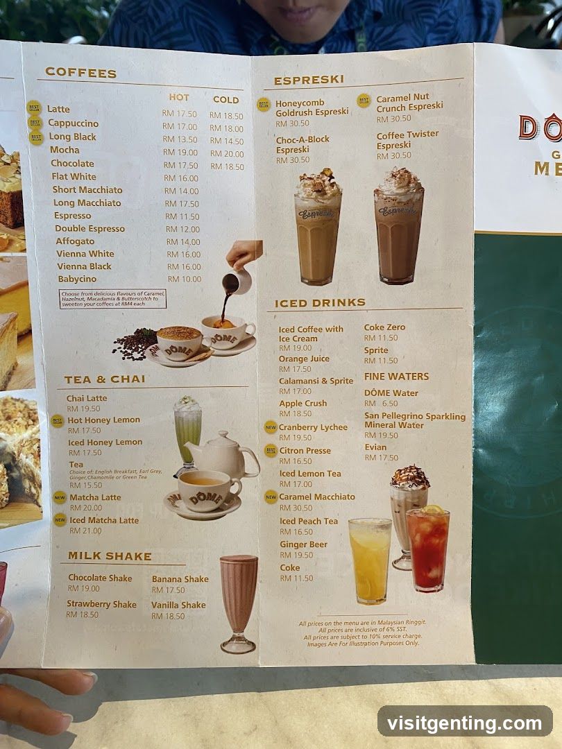 Dôme Coffee Menu