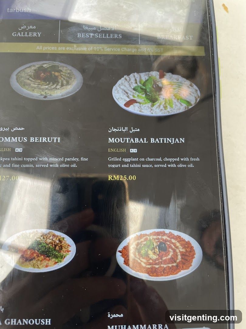 Restaurant Menu Display