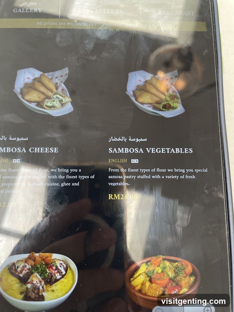 Restaurant Menu Section
