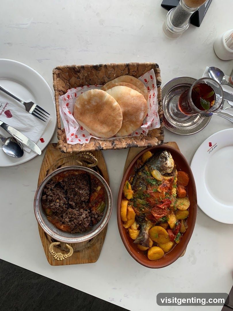 Dining Table with Food and Drink