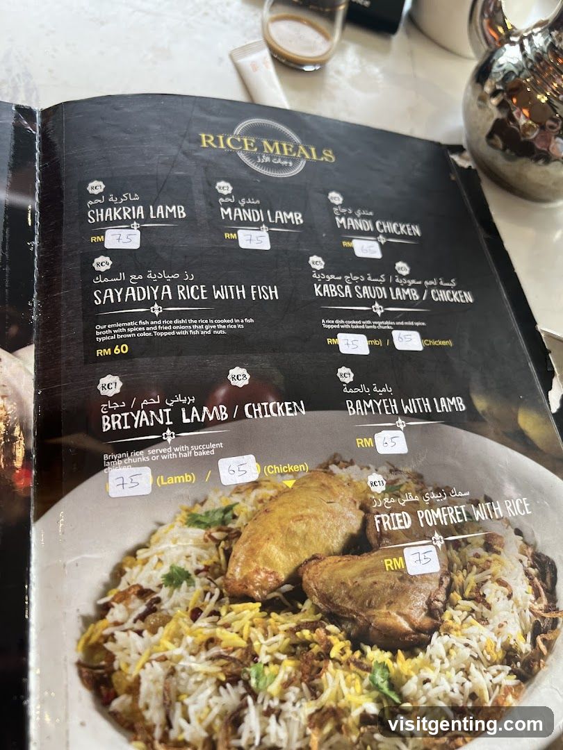 Rice Meals Menu
