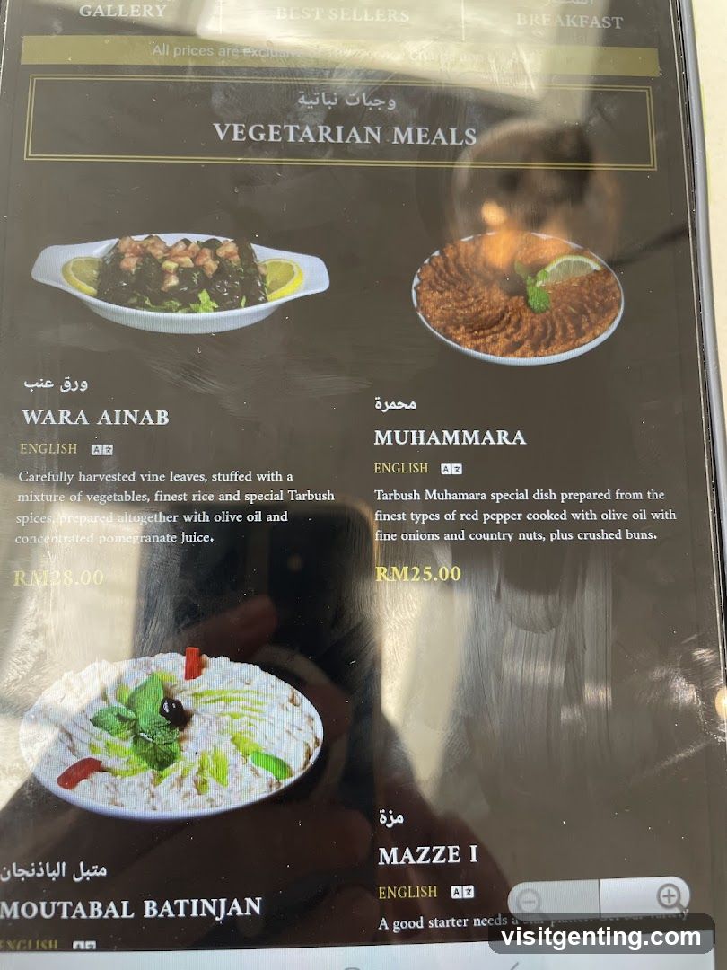 Vegetarian Meals Menu