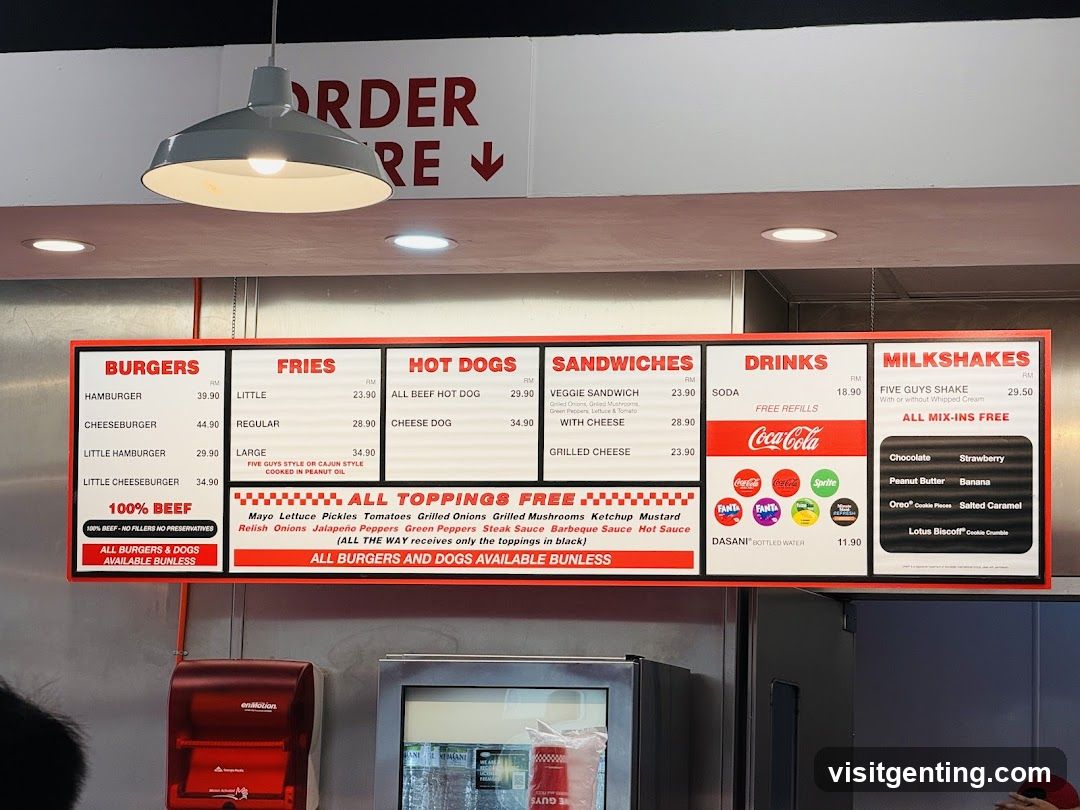 Five Guys Menu Board