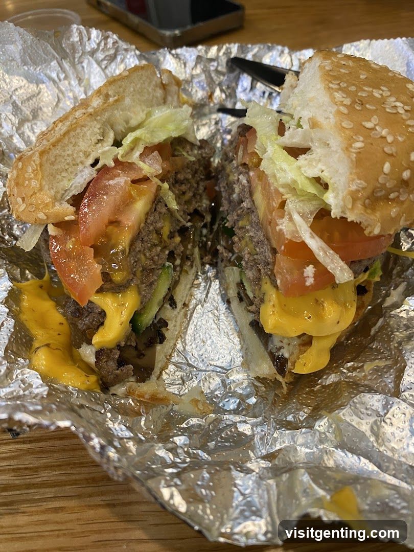 Burger Cut in Half