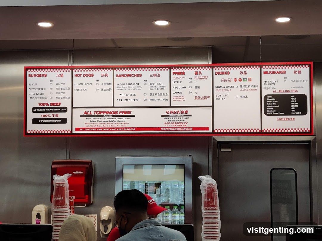 Five Guys Menu Board