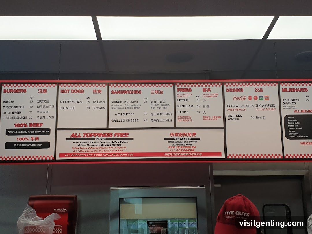 Five Guys Menu Board