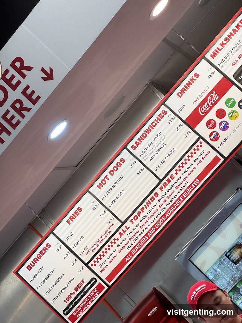 Five Guys Menu Board