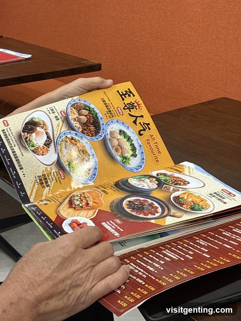 Person holding restaurant menu