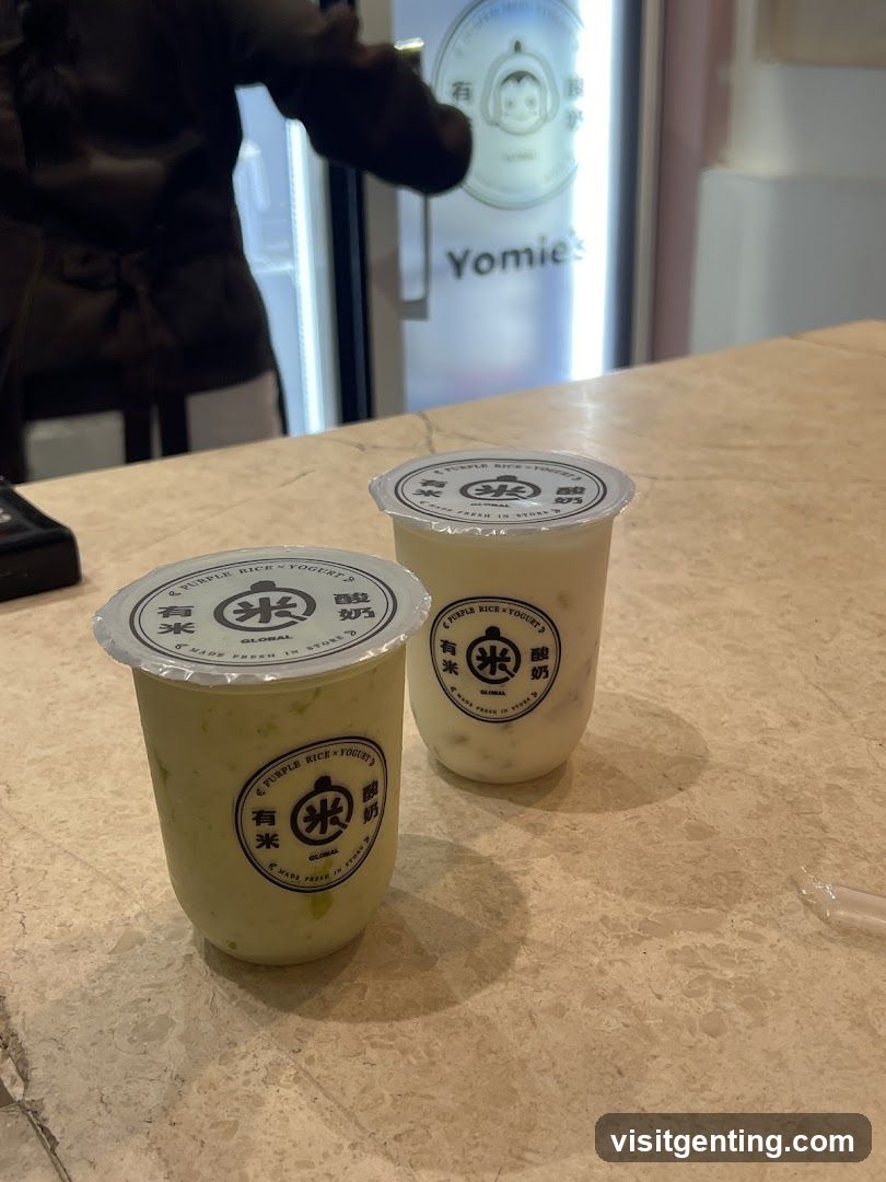 Two yogurt cups on counter
