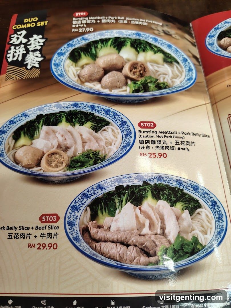 Duo Combo Set Menu