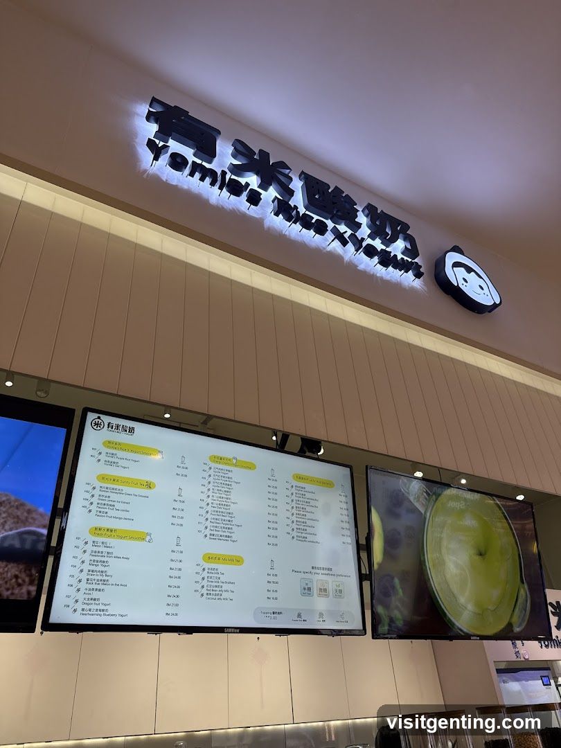 Yomie's Rice Yogurt Menu Display