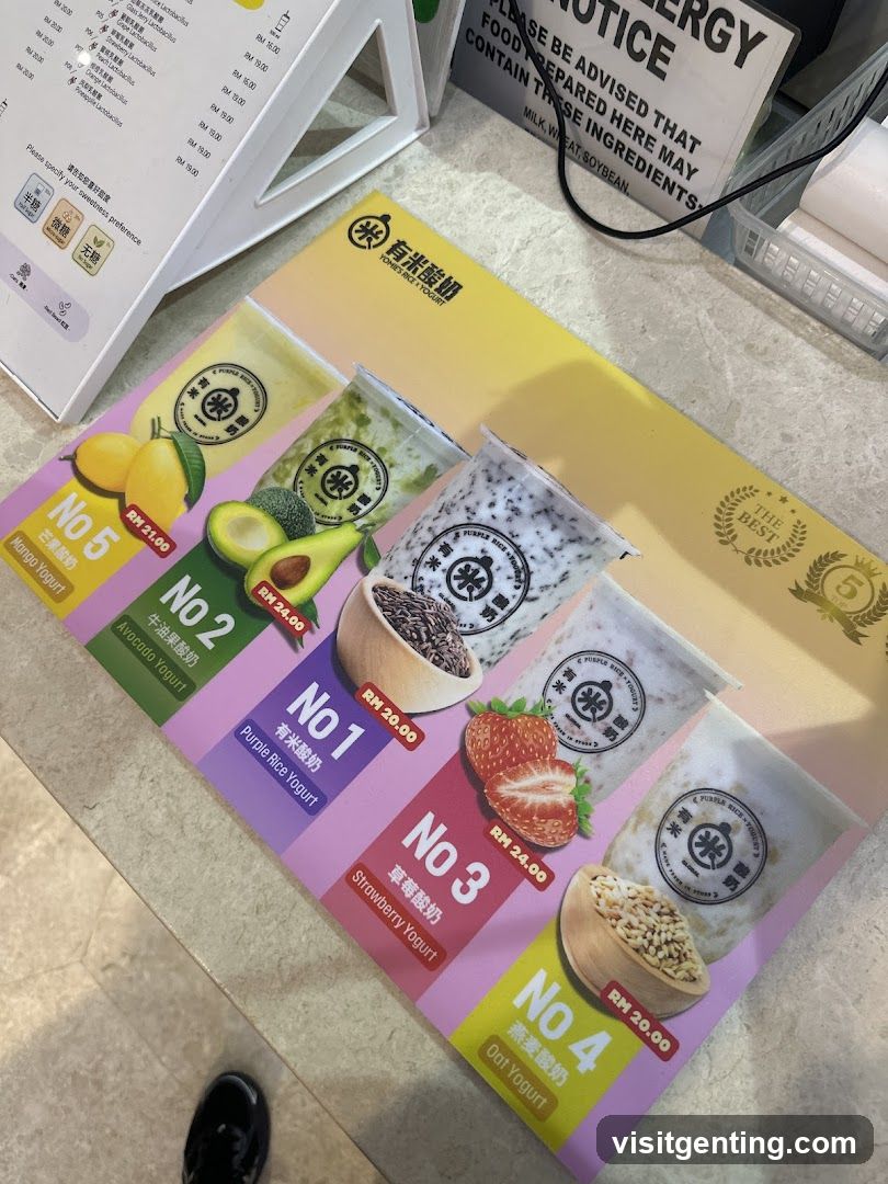 Yogurt Menu Display