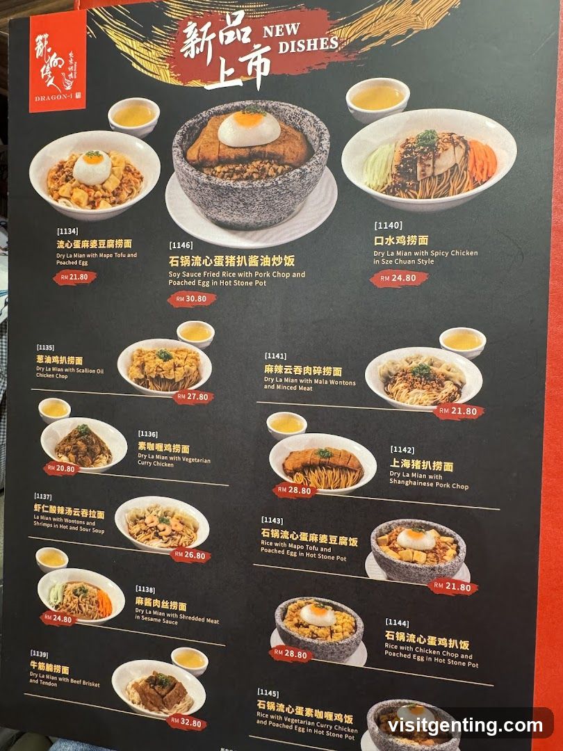 Dragon-i New Dishes Menu