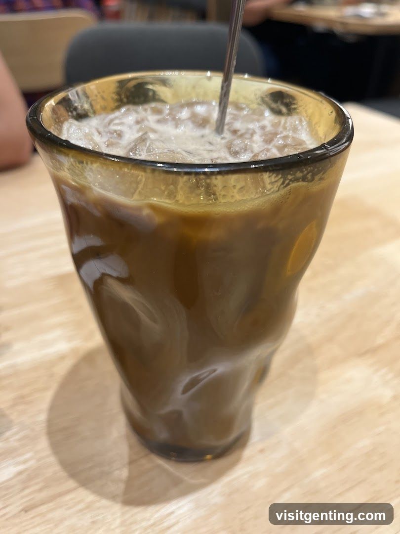 Iced beverage in a textured glass
