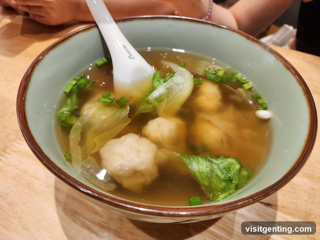 Soup in ceramic bowl