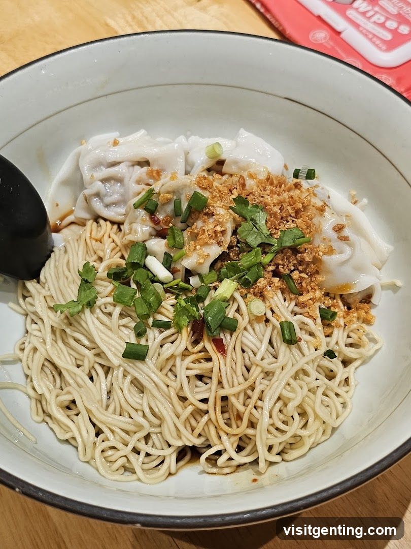 Noodle Dish with Dumplings