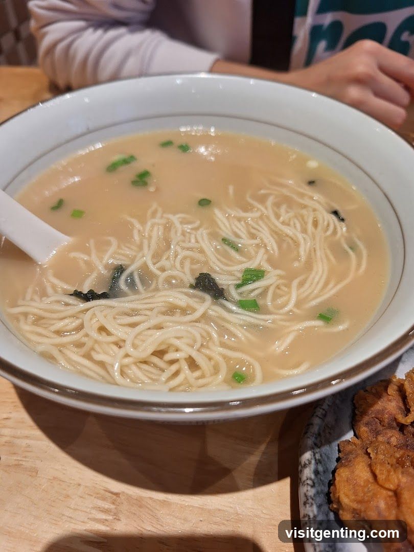 Noodle Soup with Fried Food