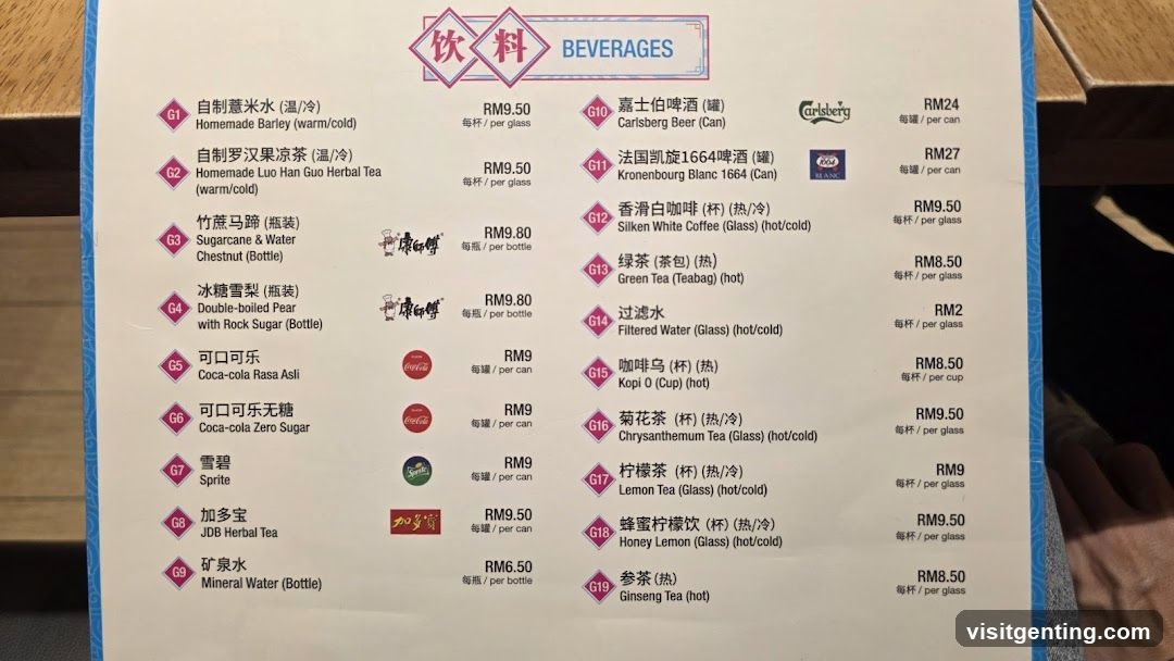 Beverages Menu