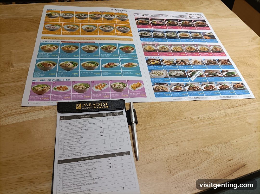 Restaurant Interior with Menu and Order Pad
