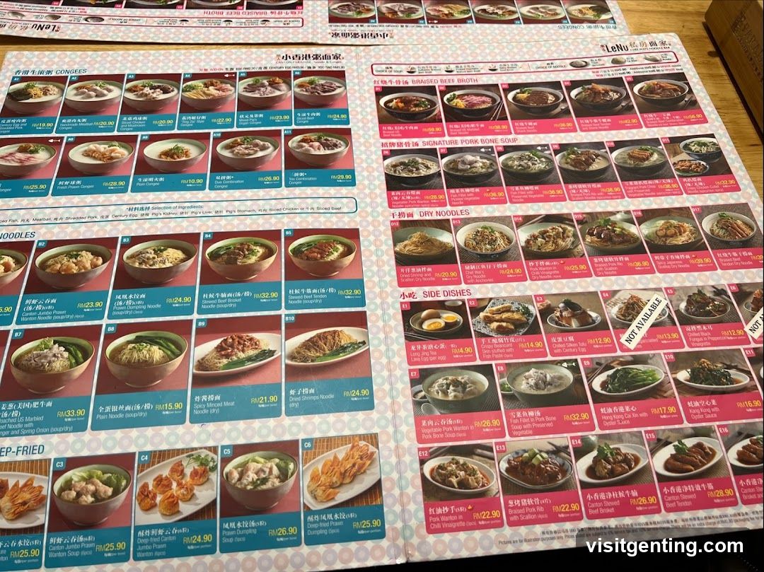 LeNu Noodle Restaurant Menu