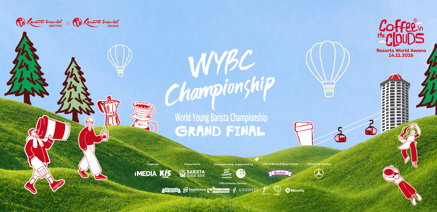 World Young Barista Championship Grand Final key visual, Coffee in the Clouds, Resorts World Awana, 14 November 2026